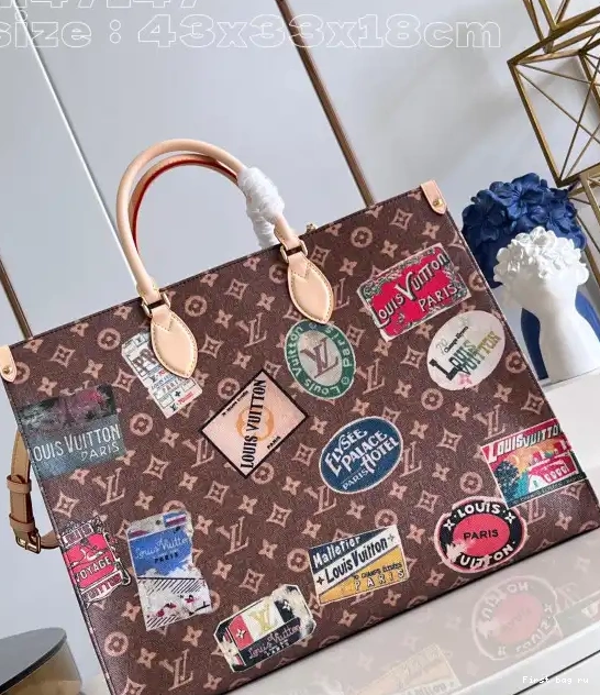 First bag ru BAG-43*33*18.5cm TOTE Voyage VUITTON ONTHEGO LOUIS 0511